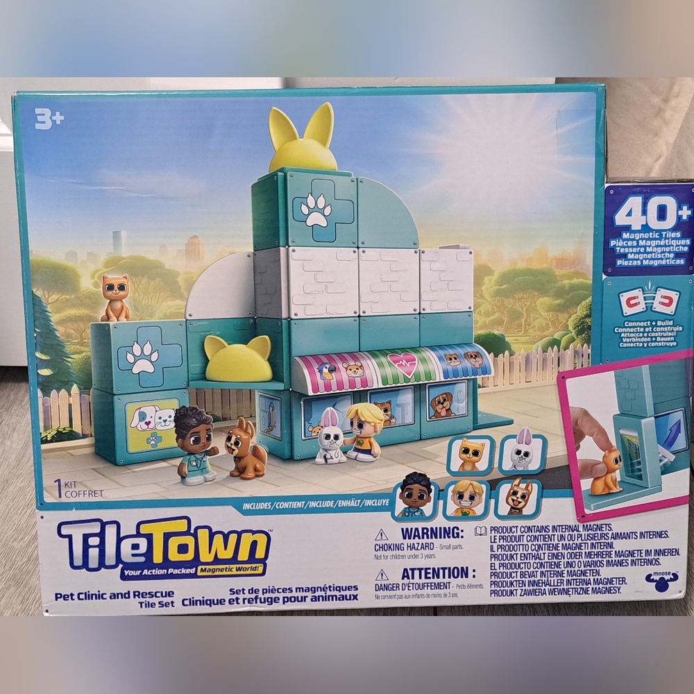 Brand New Tiletown Pet Clinic and Rescue Tile Set - Blue and White